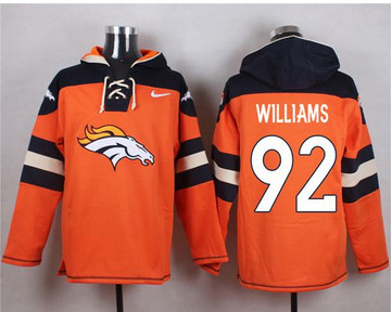 Nike Denver Broncos #92 Sylvester Williams Orange Player Pullover NFL Hoodie