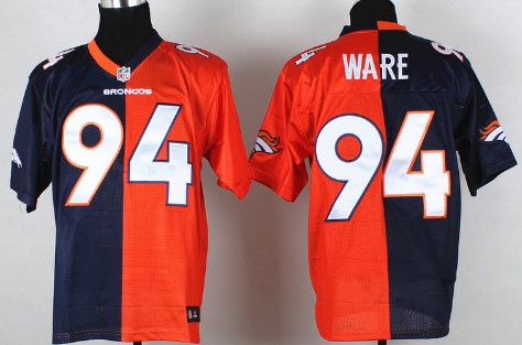 Nike Denver Broncos #94 DeMarcus Ware Blue_Orange Two Tone Elite Jersey 