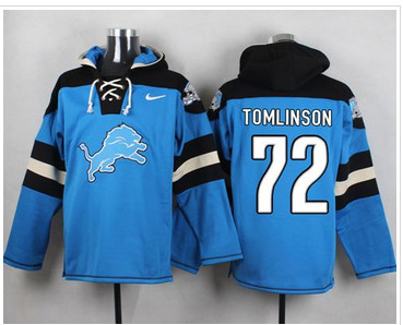 Nike Detroit Lions #72 Laken Tomlinson Blue Player Pullover NFL Hoodie