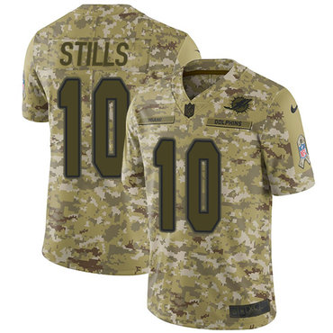 Nike Dolphins #10 Kenny Stills Camo Youth Stitched NFL Limited 2018 Salute to Service Jersey