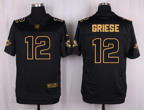Nike Dolphins #12 Bob Griese Black Men's Stitched NFL Elite Pro Line Gold Collection Jersey