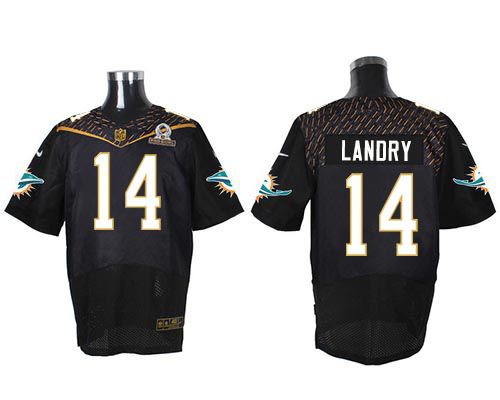 Nike Dolphins #14 Jarvis Landry Black 2016 Pro Bowl Men's Stitched NFL Elite Jersey