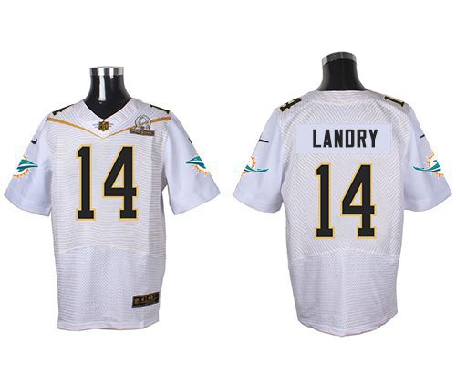 Nike Dolphins #14 Jarvis Landry White 2016 Pro Bowl Men's Stitched NFL Elite Jersey