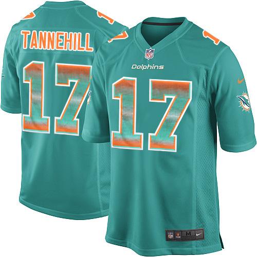 Nike Dolphins #17 Ryan Tannehill Aqua Green Team Color Men's Stitched NFL Limited Strobe Jersey