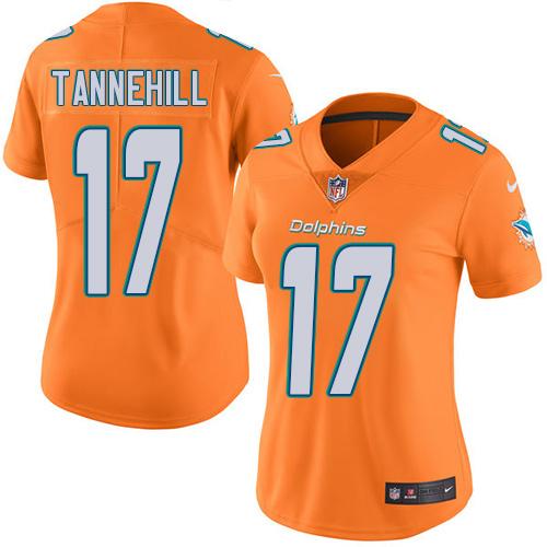 Nike Dolphins #17 Ryan Tannehill Orange Women's Stitched NFL Limited Rush Jersey