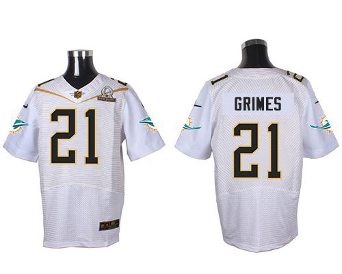 Nike Dolphins #21 Brent Grimes White 2016 Pro Bowl Men's Stitched NFL Elite Jersey