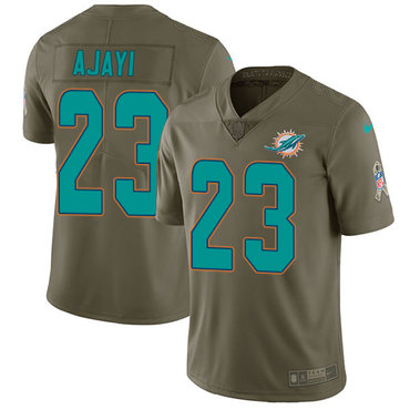 Nike Dolphins #23 Jay Ajayi Olive Men's Stitched NFL Limited 2017 Salute to Service Jersey