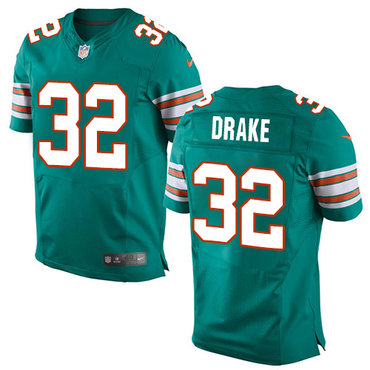 Nike Dolphins #32 Kenyan Drake Aqua Green Alternate Men's Stitched NFL Elite Jersey