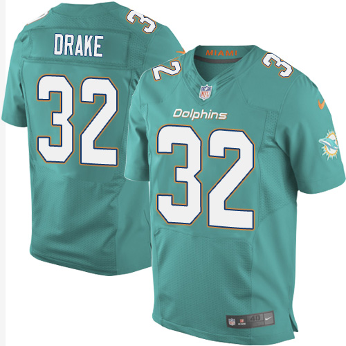 Nike Dolphins #32 Kenyan Drake Aqua Green Team Color Men's Stitched NFL New Elite Jersey