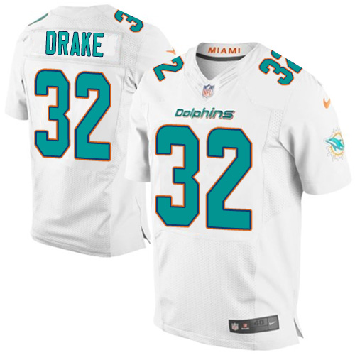 Nike Dolphins #32 Kenyan Drake White Men's Stitched NFL New Elite Jersey