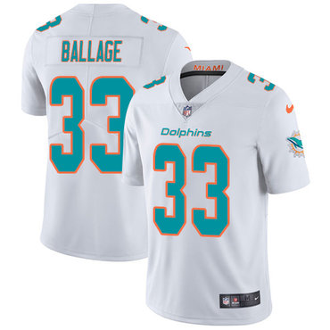 Nike Dolphins #33 Kalen Ballage White Men's Stitched NFL Vapor Untouchable Limited Jersey