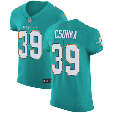 Nike Dolphins #39 Larry Csonka Aqua Green Team Color Men's Stitched NFL Vapor Untouchable Elite Jersey