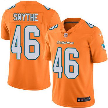 Nike Dolphins #46 Durham Smythe Orange Men's Stitched NFL Limited Rush Jersey