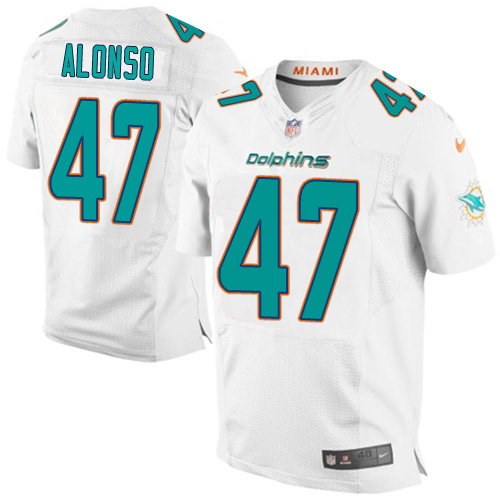 Nike Dolphins #47 Kiko Alonso White Men's Stitched NFL New Elite Jersey