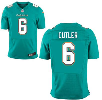 Nike Dolphins #6 Jay Cutler Aqua Green Team Color  Men's Stitched NFL New Elite Jersey