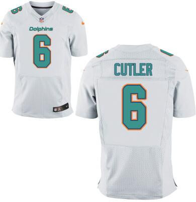 Nike Dolphins #6 Jay Cutler Men's NFL New White Elite Jersey