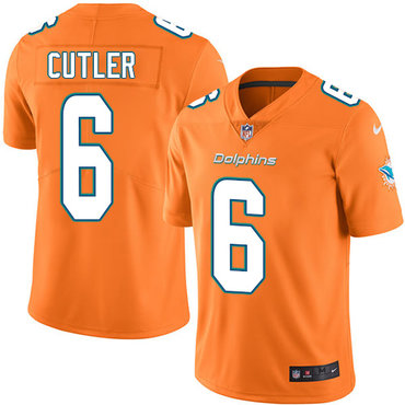 Nike Dolphins #6 Jay Cutler Orange Men's Stitched NFL Limited Rush Jersey
