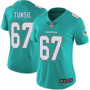 Nike Dolphins #67 Laremy Tunsil Aqua Green Team Color Women's Stitched NFL Vapor Untouchable Limited Jersey