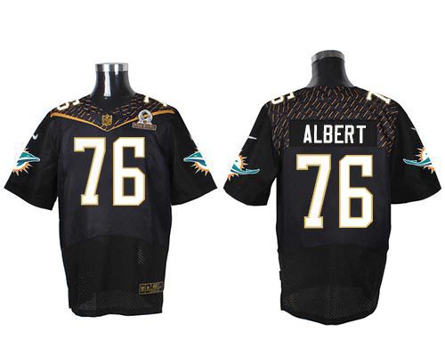 Nike Dolphins #76 Branden Albert Black 2016 Pro Bowl Men's Stitched NFL Elite Jersey