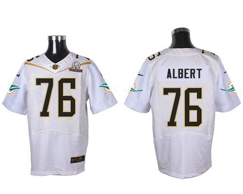 Nike Dolphins #76 Branden Albert White 2016 Pro Bowl Men's Stitched NFL Elite Jersey