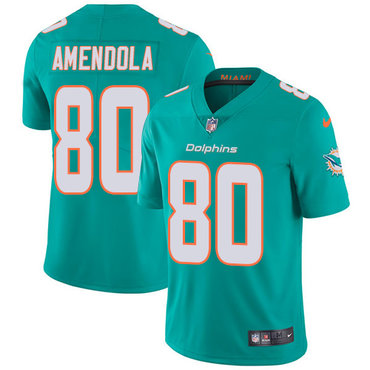 Nike Dolphins #80 Danny Amendola Aqua Green Team Color Men's Stitched NFL Vapor Untouchable Limited Jersey