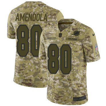 Nike Dolphins #80 Danny Amendola Camo Men's Stitched NFL Limited 2018 Salute To Service Jersey