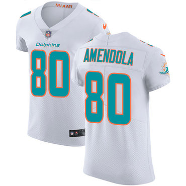 Nike Dolphins #80 Danny Amendola White Men's Stitched NFL Vapor Untouchable Elite Jersey