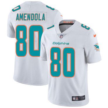 Nike Dolphins #80 Danny Amendola White Men's Stitched NFL Vapor Untouchable Limited Jersey