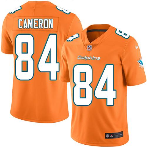 Nike Dolphins #84 Jordan Cameron Orange Men's Stitched NFL Limited Rush Jersey