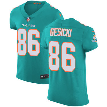 Nike Dolphins #86 Mike Gesicki Aqua Green Team Color Men's Stitched NFL Vapor Untouchable Elite Jersey