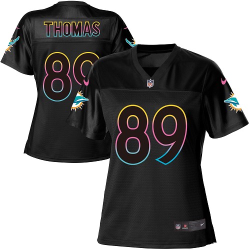 Nike Dolphins #89 Julius Thomas Black Women's NFL Fashion Game Jersey