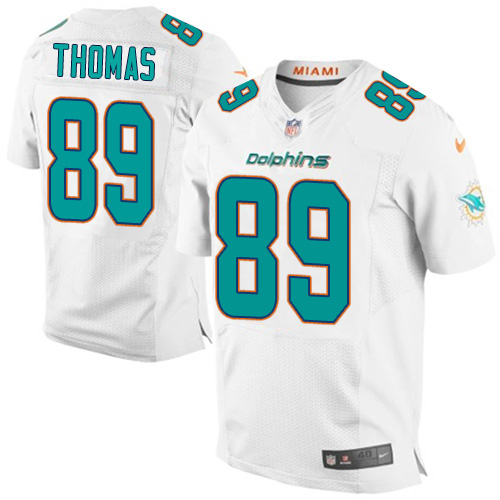 Nike Dolphins #89 Julius Thomas White Men's Stitched NFL New Elite Jersey