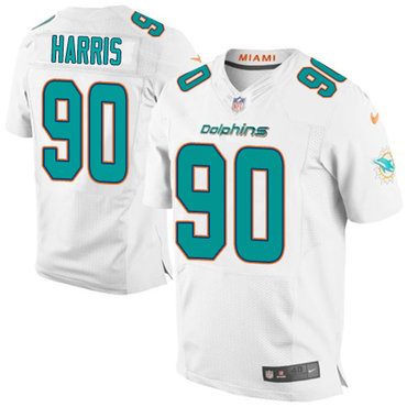 Nike Dolphins #90 Charles Harris White Men's Stitched NFL New Elite Jersey