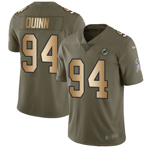 Nike Dolphins #94 Robert Quinn Olive Gold Men's Stitched NFL Limited 2017 Salute To Service Jersey