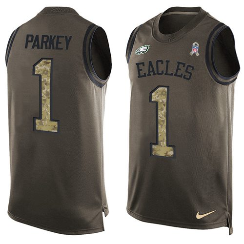 Nike Eagles #1 Cody Parkey Green Men's Stitched NFL Limited Salute To Service Tank Top Jersey
