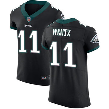 Nike Eagles #11 Carson Wentz Black Alternate Men's Stitched NFL Vapor Untouchable Elite Jersey