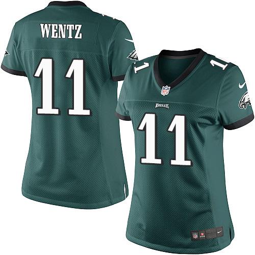 Nike Eagles #11 Carson Wentz Midnight Green Team Color Women's Stitched NFL New Limited Jersey