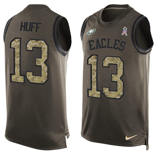 Nike Eagles #13 Josh Huff Green Men's Stitched NFL Limited Salute To Service Tank Top Jersey