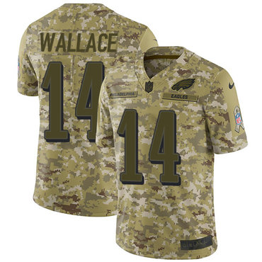 Nike Eagles #14 Mike Wallace Camo Men's Stitched NFL Limited 2018 Salute To Service Jersey