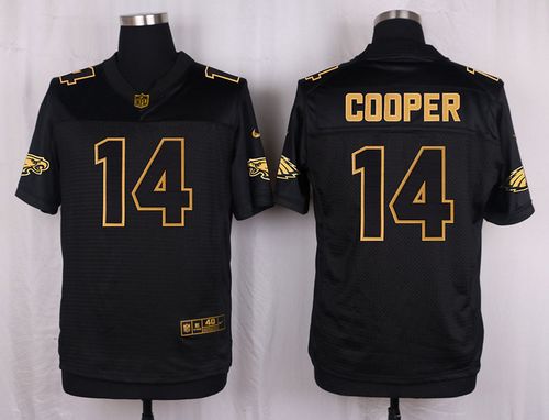 Nike Eagles #14 Riley Cooper Black Men's Stitched NFL Elite Pro Line Gold Collection Jersey