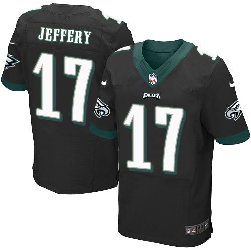 Nike Eagles #17 Alshon Jeffery Black Alternate Men's Stitched NFL New Elite Jersey