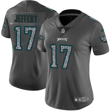 Nike Eagles #17 Alshon Jeffery Gray Static Women's NFL Vapor Untouchable Game Jersey