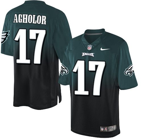 Nike Eagles #17 Nelson Agholor Midnight Green Black Men's Stitched NFL Elite Fadeaway Fashion Jersey