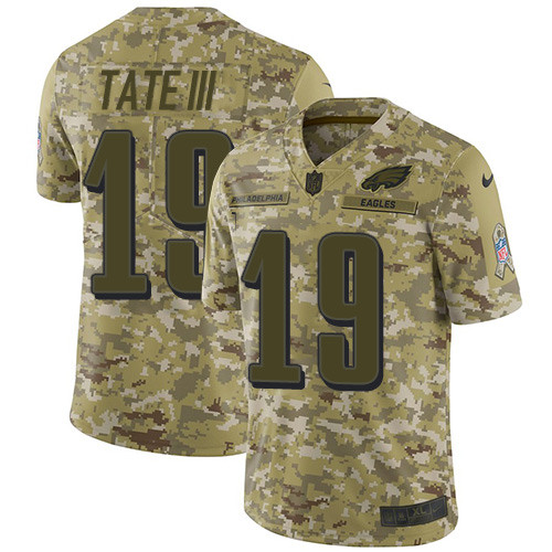 Nike Eagles #19 Golden Tate III Camo Men's Stitched NFL Limited 2018 Salute To Service Jersey