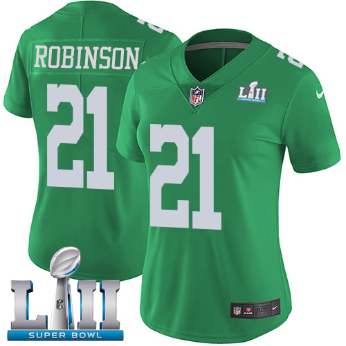 Nike Eagles #21 Patrick Robinson Green Super Bowl LII Women's Stitched NFL Limited Rush Jersey
