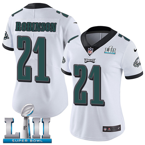 Nike Eagles #21 Patrick Robinson White Super Bowl LII Women's Stitched NFL Vapor Untouchable Limited Jersey
