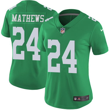 Nike Eagles #24 Ryan Mathews Green Women's Stitched NFL Limited Rush Jersey