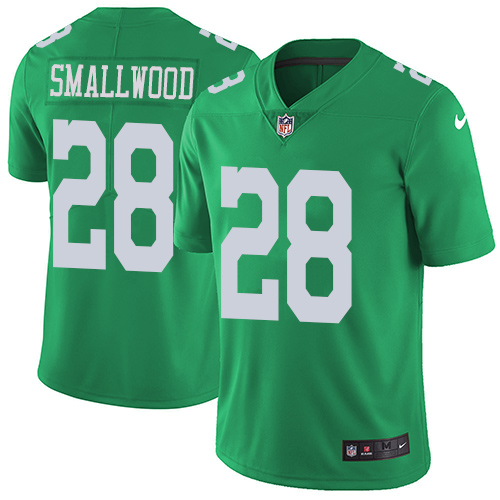 Nike Eagles #28 Wendell Smallwood Green Men's Stitched NFL Limited Rush Jersey