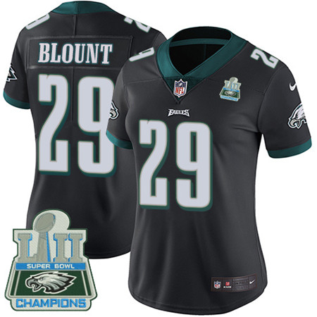 Nike Eagles #29 LeGarrette Blount Black Alternate Super Bowl LII Champions Women's Stitched NFL Vapor Untouchable Limited Jersey