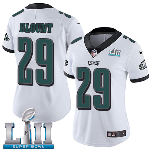Nike Eagles #29 LeGarrette Blount White Super Bowl LII Women's Stitched NFL Vapor Untouchable Limited Jersey